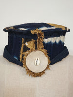 Load image into Gallery viewer, Mudcloth Shortbrim Hat (Navy &amp; Brown)
