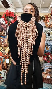 Rose Gold Pearl Necklace set (A)