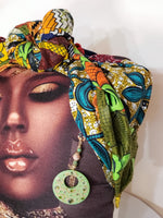 Load image into Gallery viewer, Decorative Pillow- Green Colorful Headwrap Design
