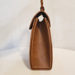 Load image into Gallery viewer, Handpainted Camel Colored Handbag Abstract Face (Clutch)
