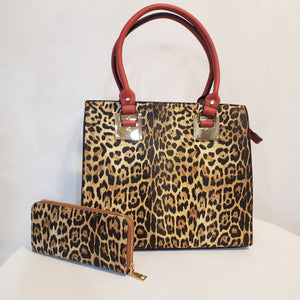 Leopard Boxed Purse (Cranberry)