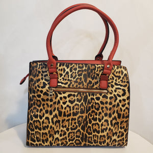 Leopard Boxed Purse (Cranberry)