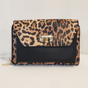 Leopard Clutch Vegan Leather Handbag