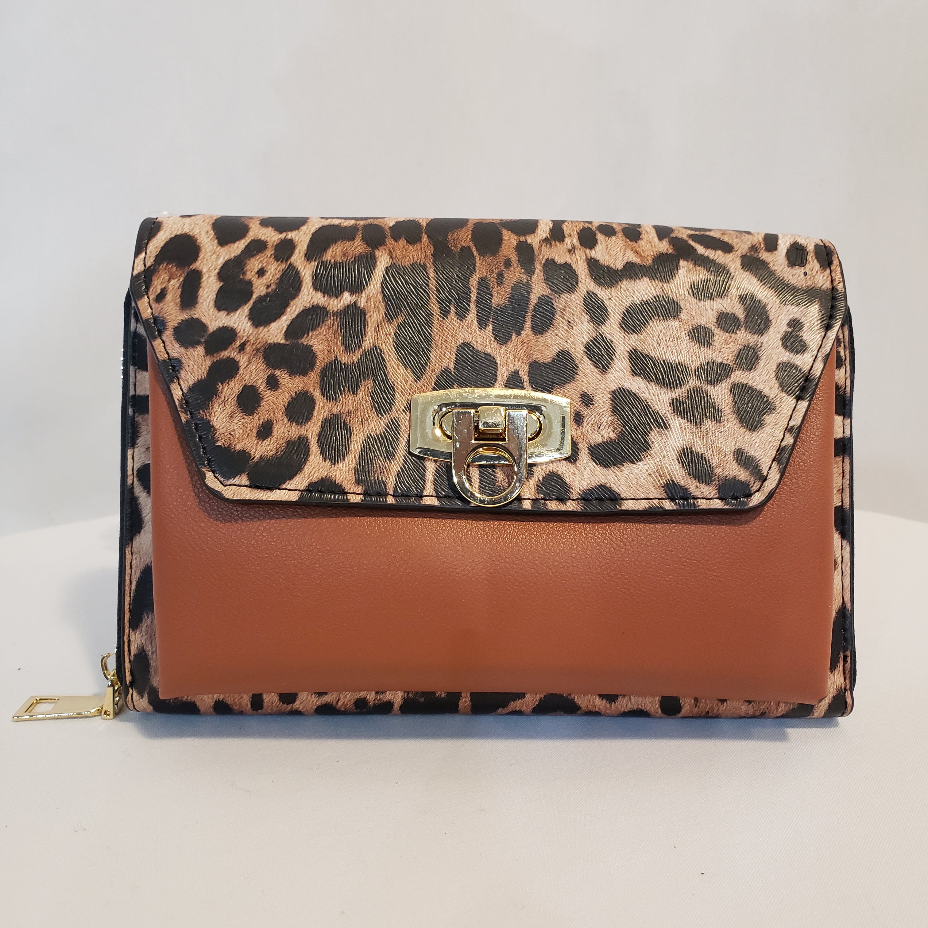 Leopard Clutch Vegan Leather Handbag