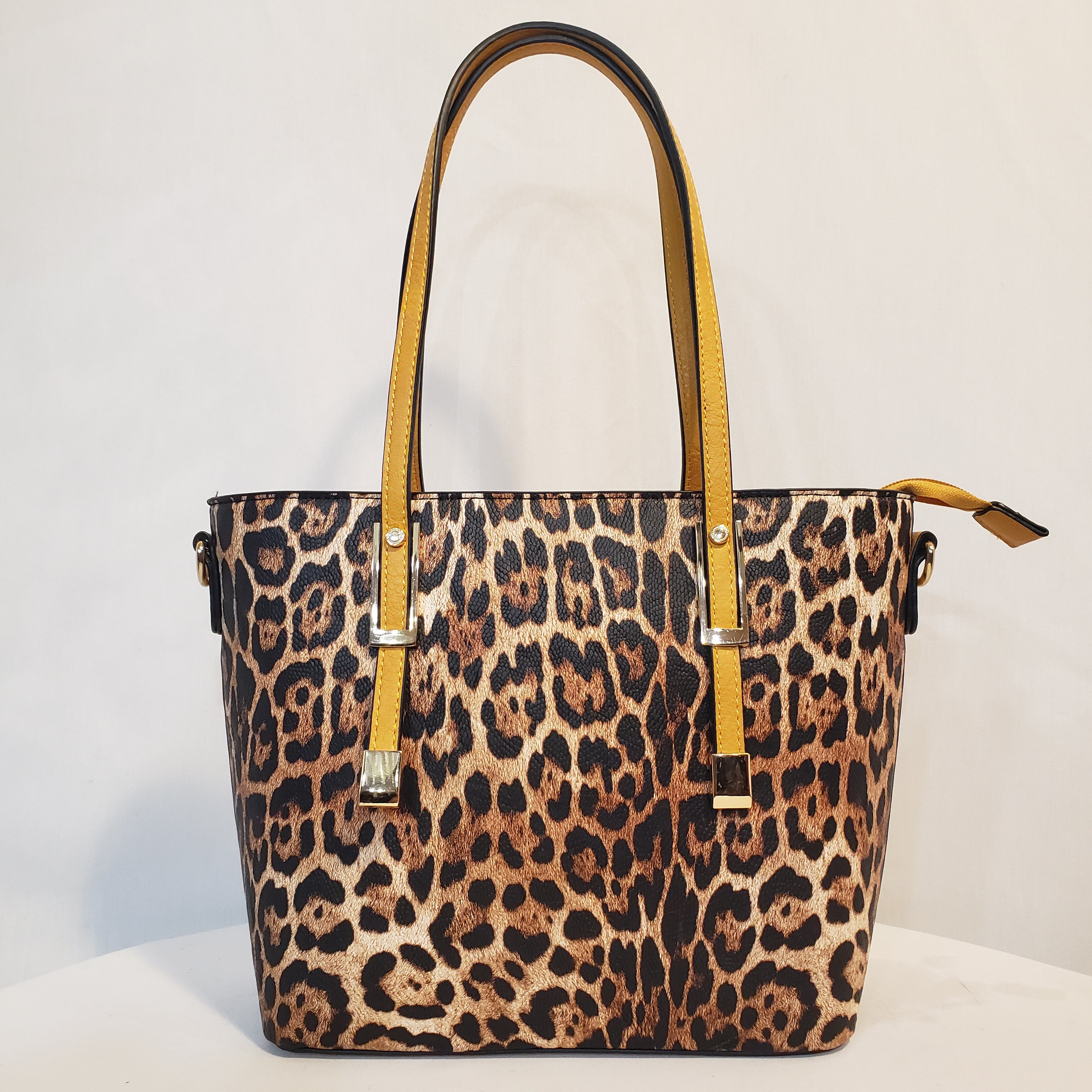 Leopard & Mustard 3-Piece Purse Set