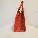 Load image into Gallery viewer, Burnt Orange Ostrich Vegan Leather Handbag
