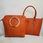 Load image into Gallery viewer, Burnt Orange Vegan Leather Handbag (2 piece set)
