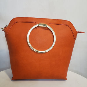 Burnt Orange Vegan Leather Handbag (2 piece set)