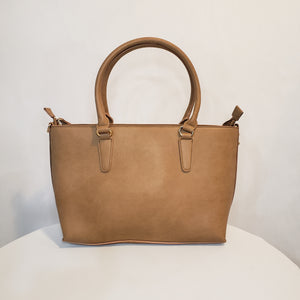 2-piece (Tan) Vegan Leather Handbag Set