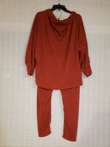Rust Colored, Smooth Knit 2-Piece Leisure Suit