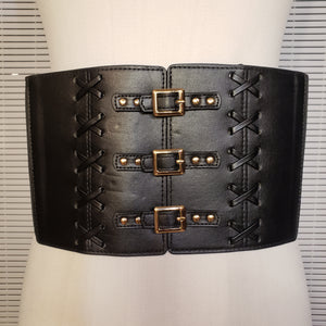 Black Corset Belt w/Gold Buckles