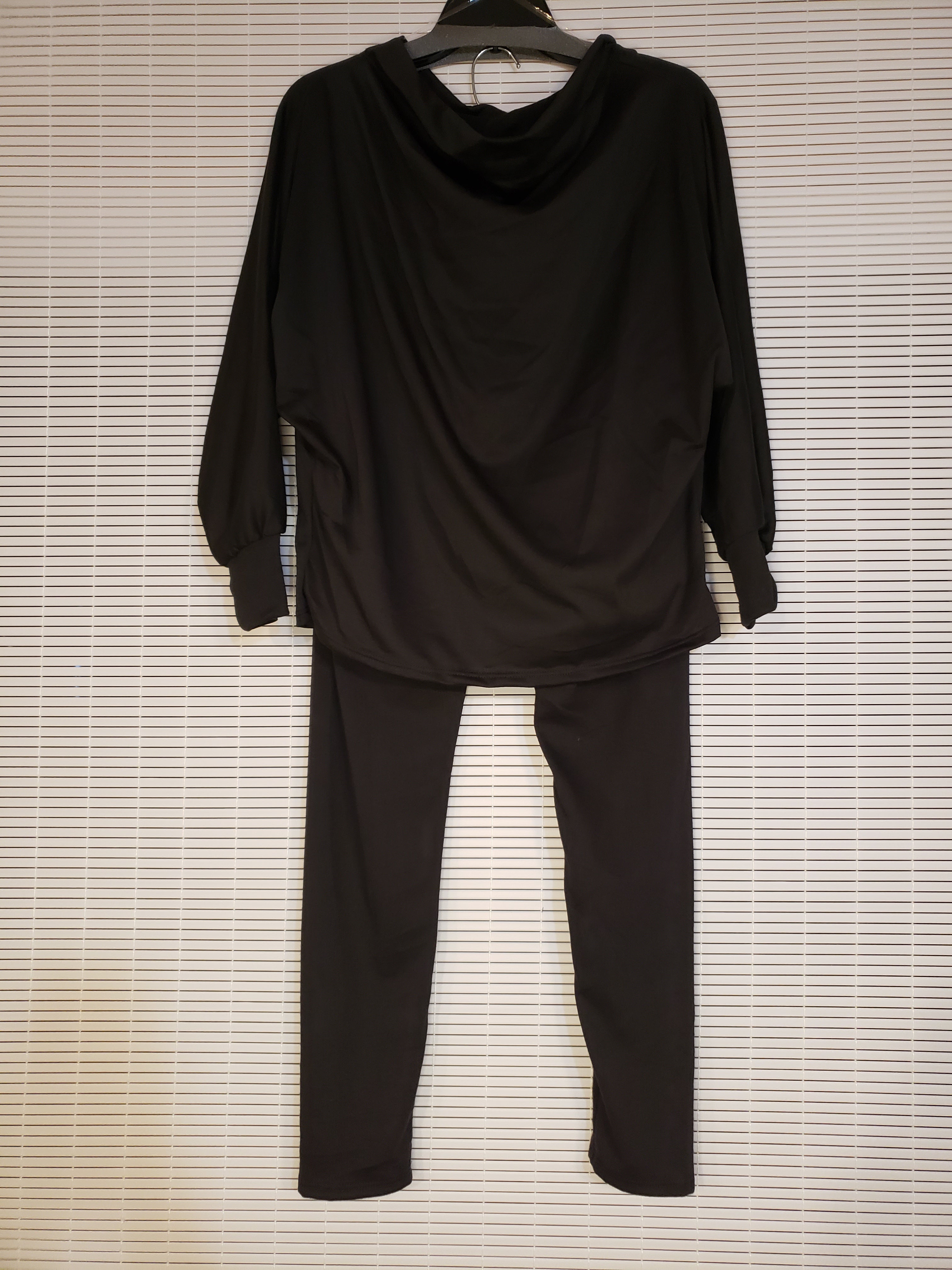Black Jersey 2 Piece Leisure Suit