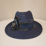 Load image into Gallery viewer, Denim Short Brim Fedora
