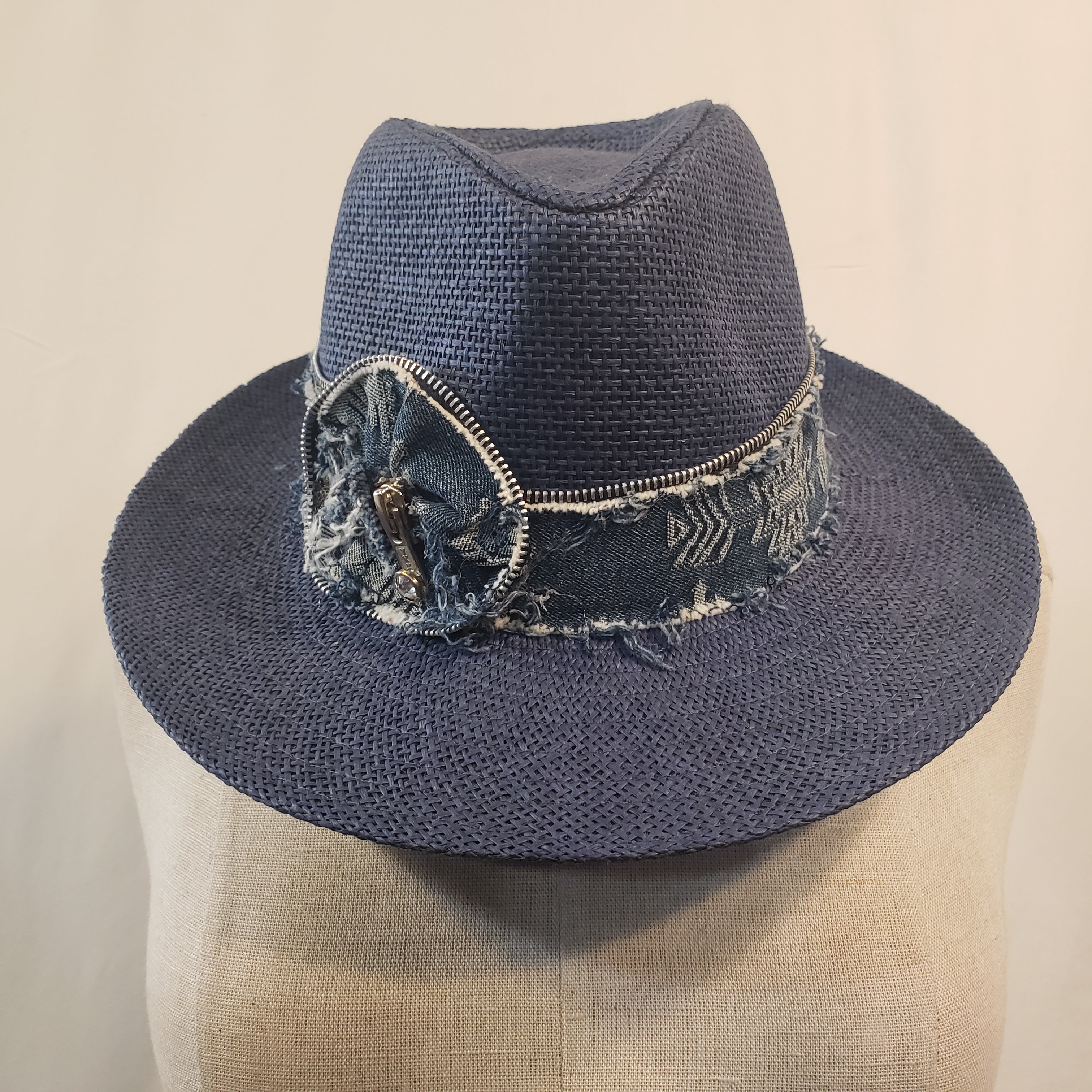 Denim Short Brim Fedora (Light Blue)