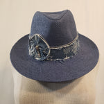 Load image into Gallery viewer, Denim Short Brim Fedora (Light Blue)
