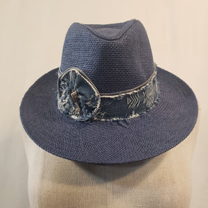 Denim Short Brim Fedora (Light Blue)