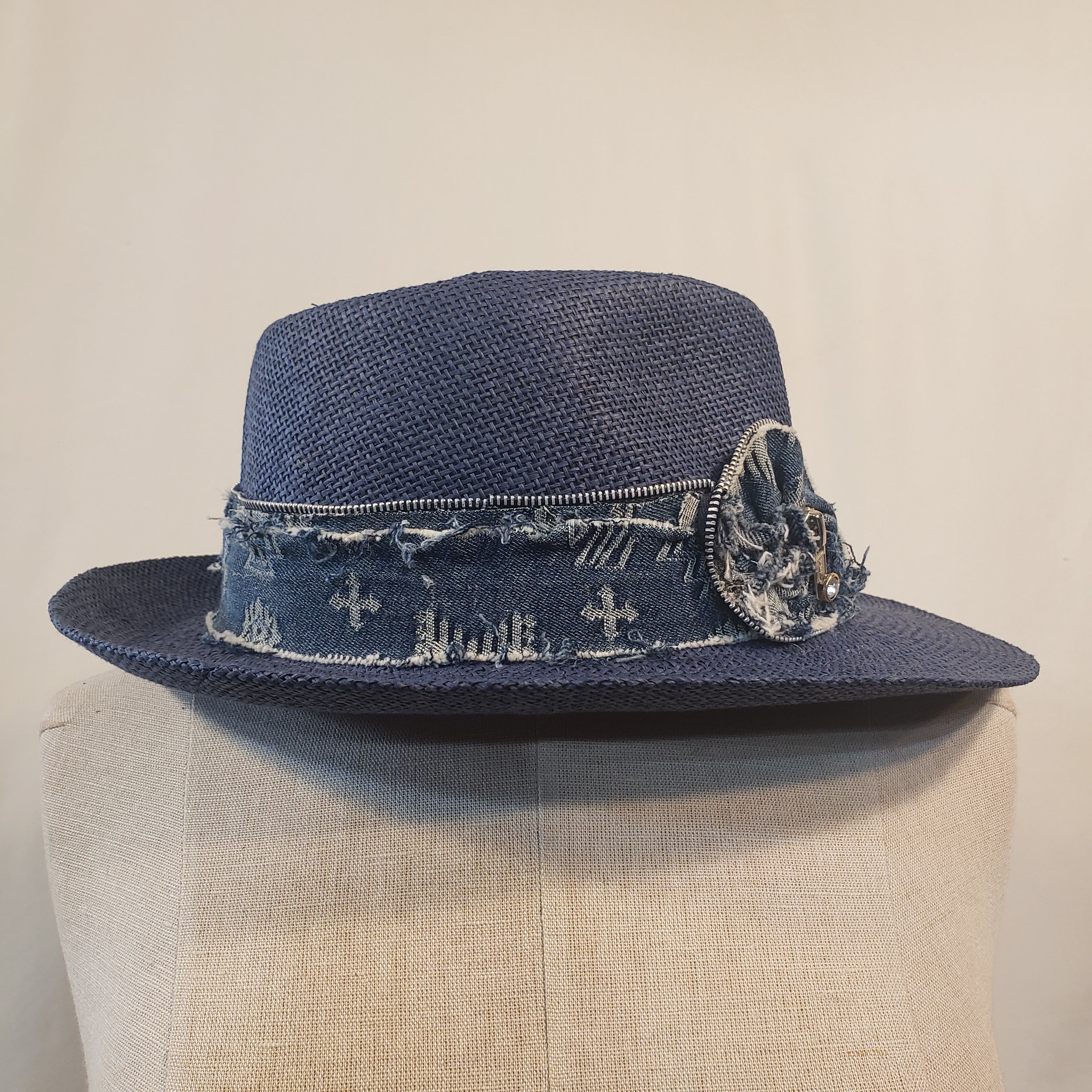 Denim Short Brim Fedora (Light Blue)