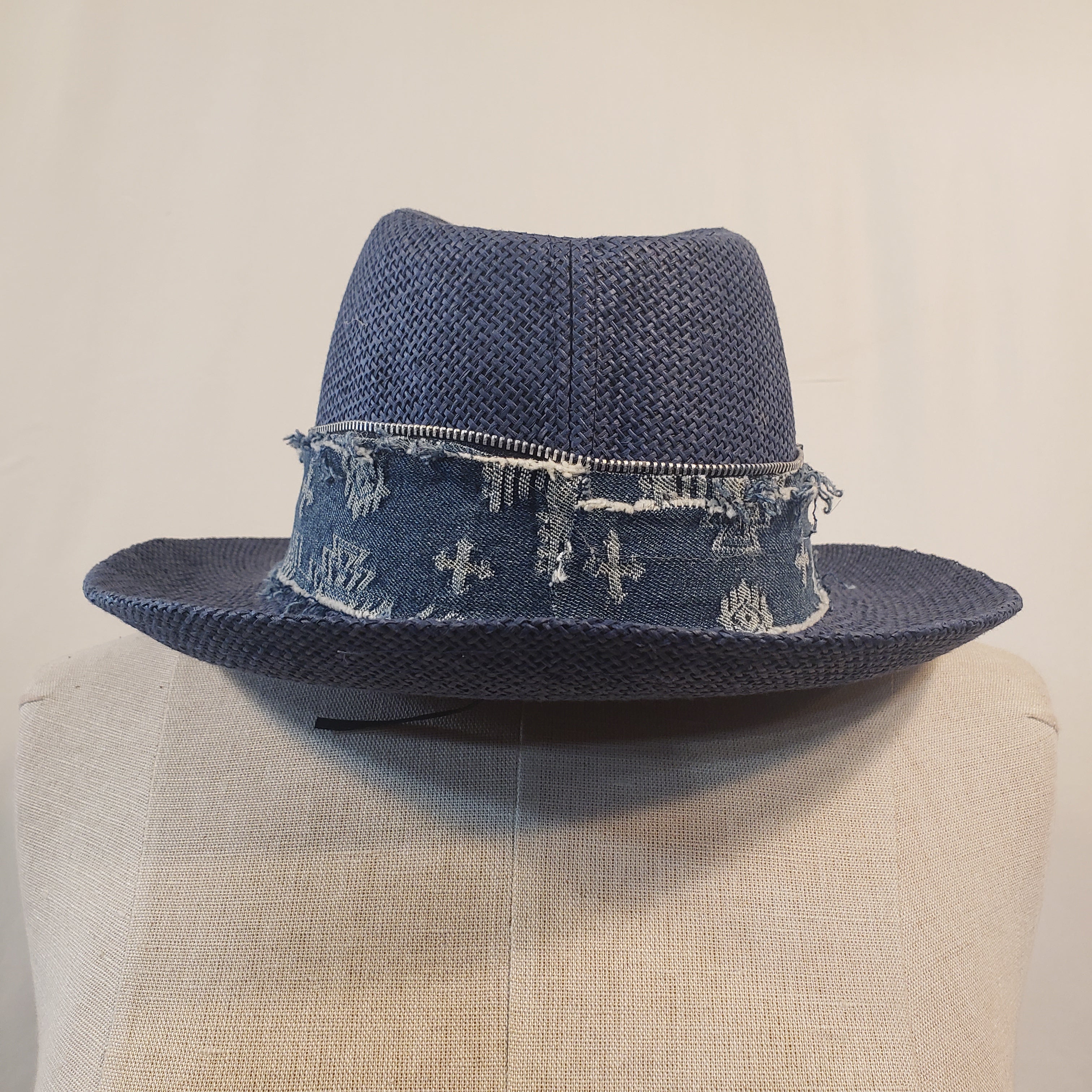 Denim Short Brim Fedora (Light Blue)