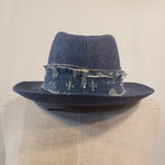 Load image into Gallery viewer, Denim Short Brim Fedora (Light Blue)
