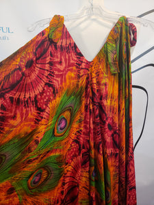 Peacock Tie-Dye Romper (Maroon)