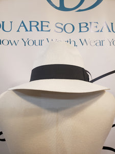 White Fedora With Teal Band