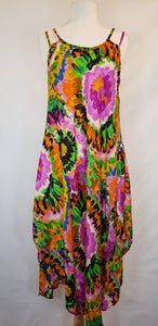 Floral Tie-Dye Sundress (Pink & Orange)