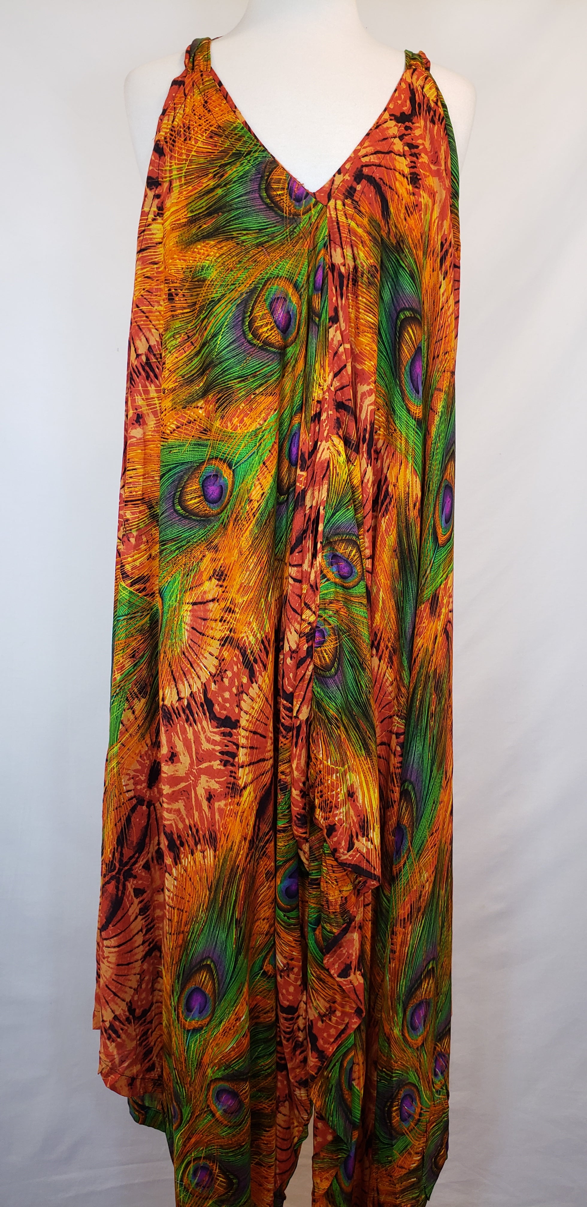 Peacock Tie-Dye Romper (Burnt Orange)