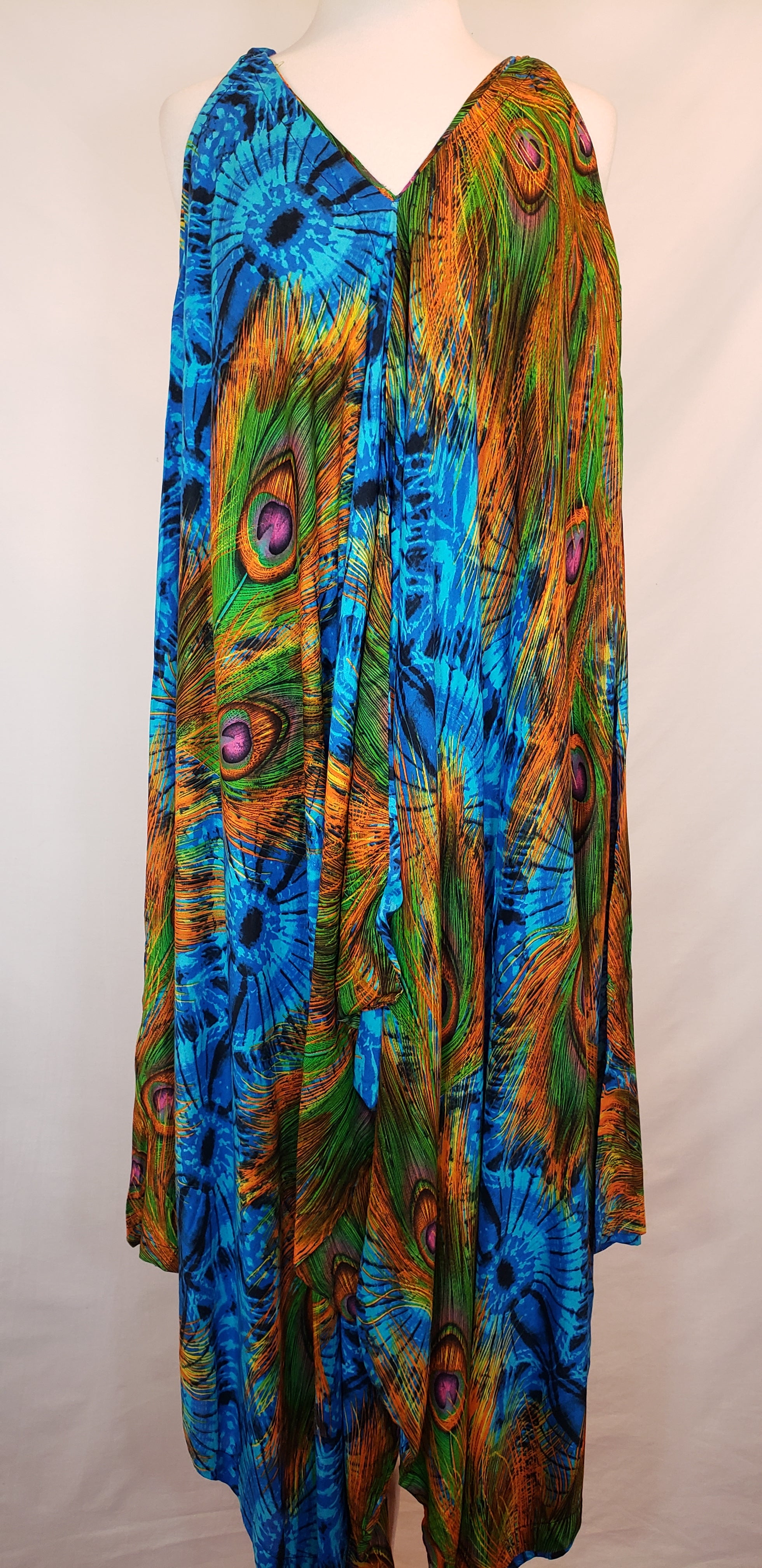 Peacock Tie-Dye Romper (Blue)
