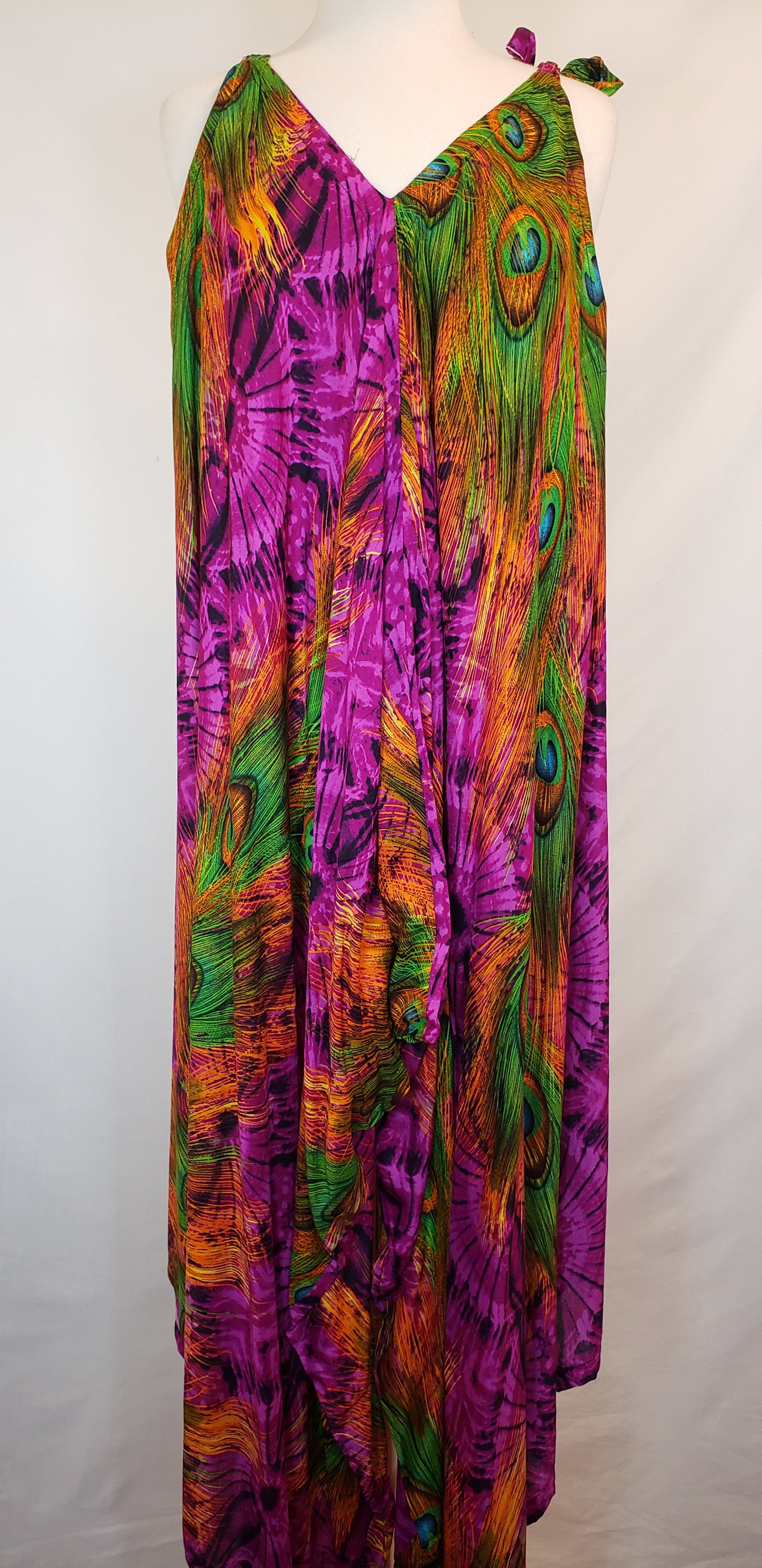 Peacock Tie-Dye Romper (Purple)