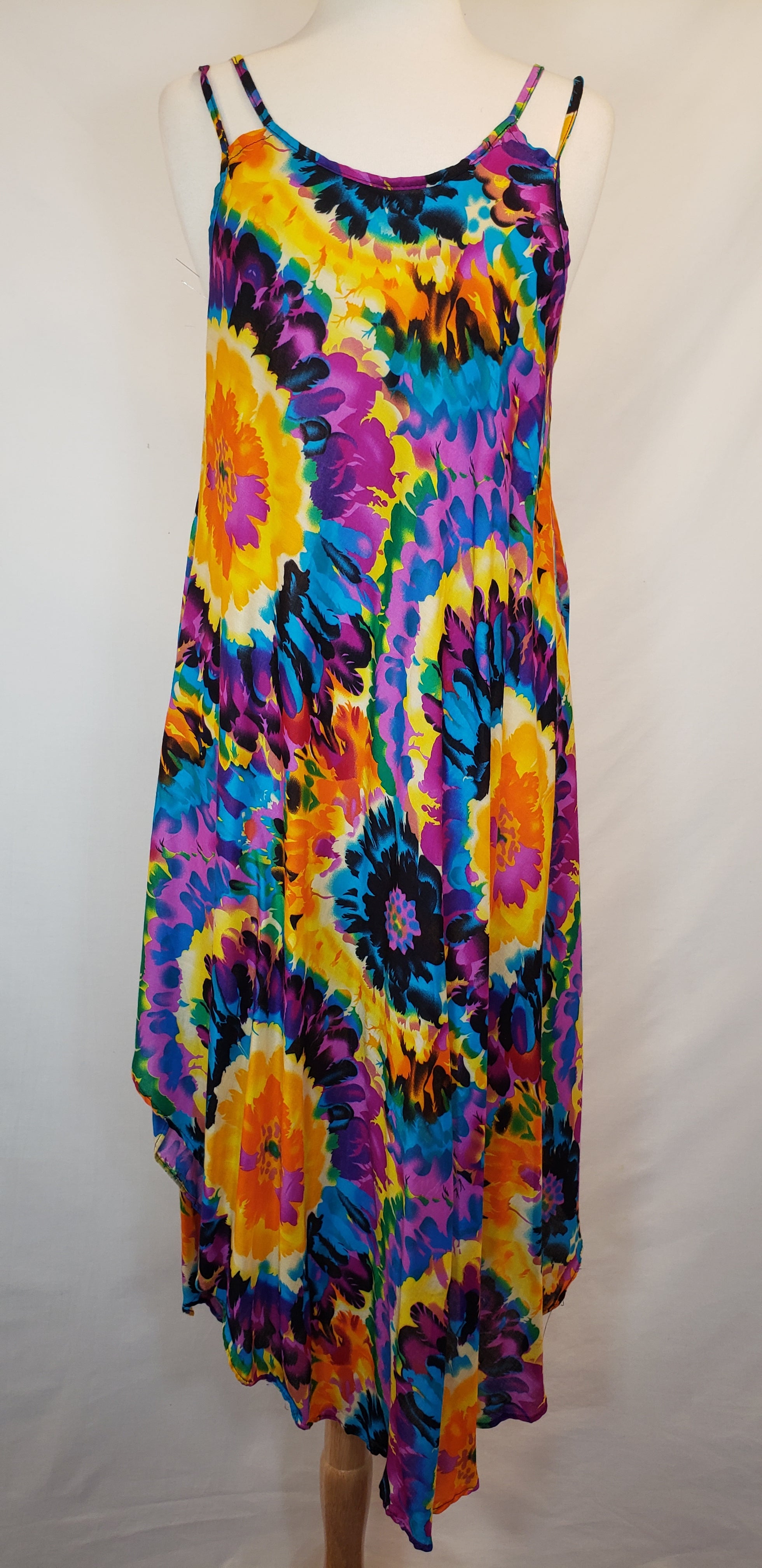 Floral Tie-Dye Sundress (Purple & Pink)