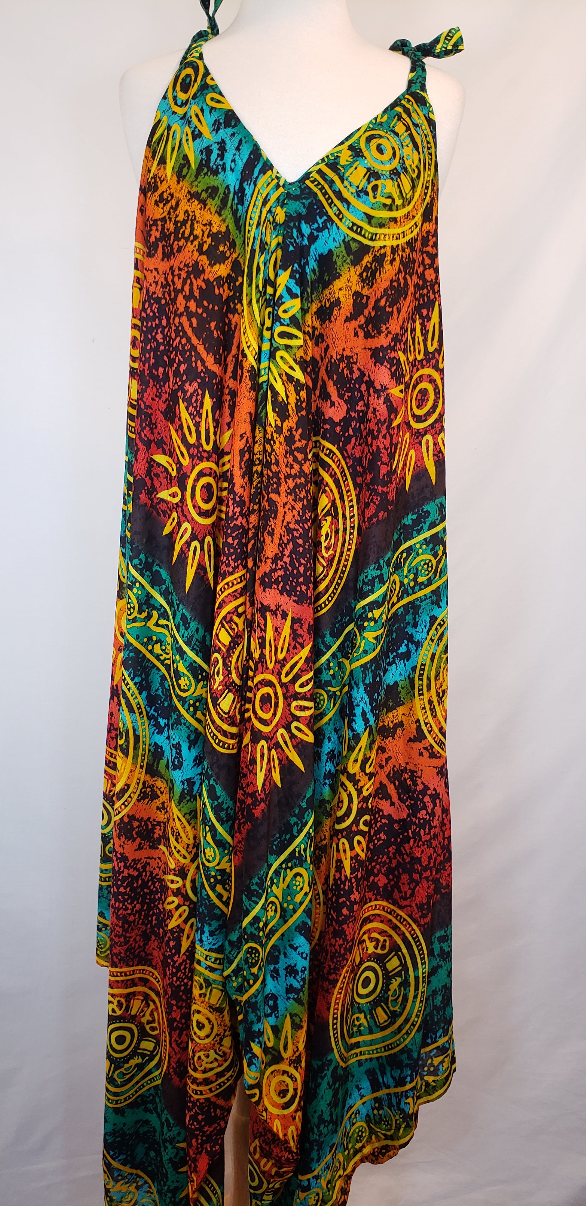 Aztec Design Romper (Teal & Orange)