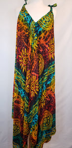 Aztec Design Romper (Teal & Orange)