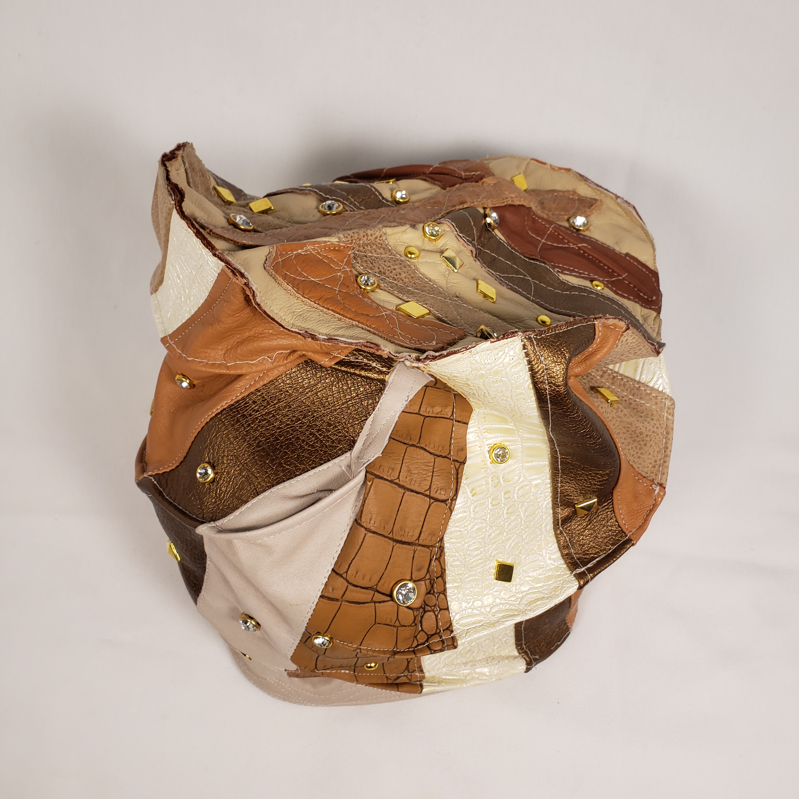 Handmade Short Brim Leather Hat (Side)