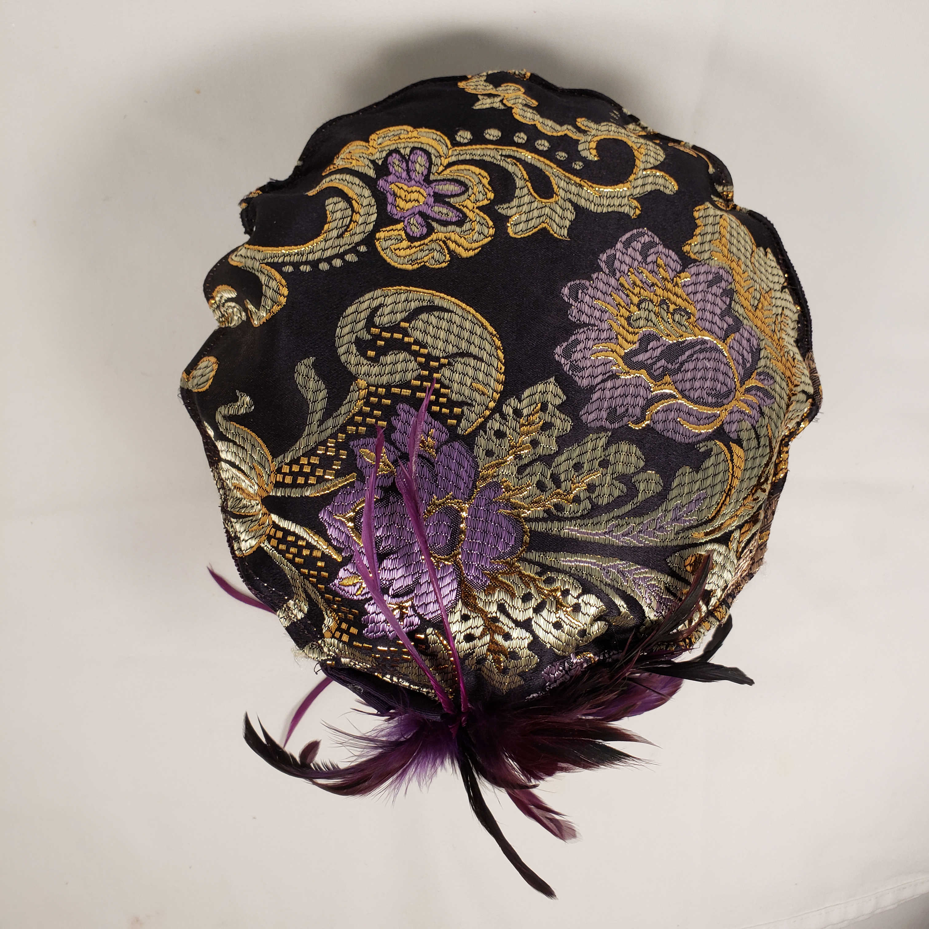  Handmade Brocade Short Brim Hat (Top)