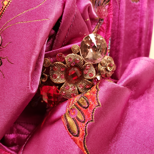 Handmade Brocade Short Brim Hat Pendant