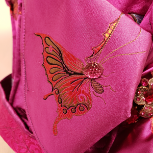 Brocade Short Brim Hat (Butterfly Detail)