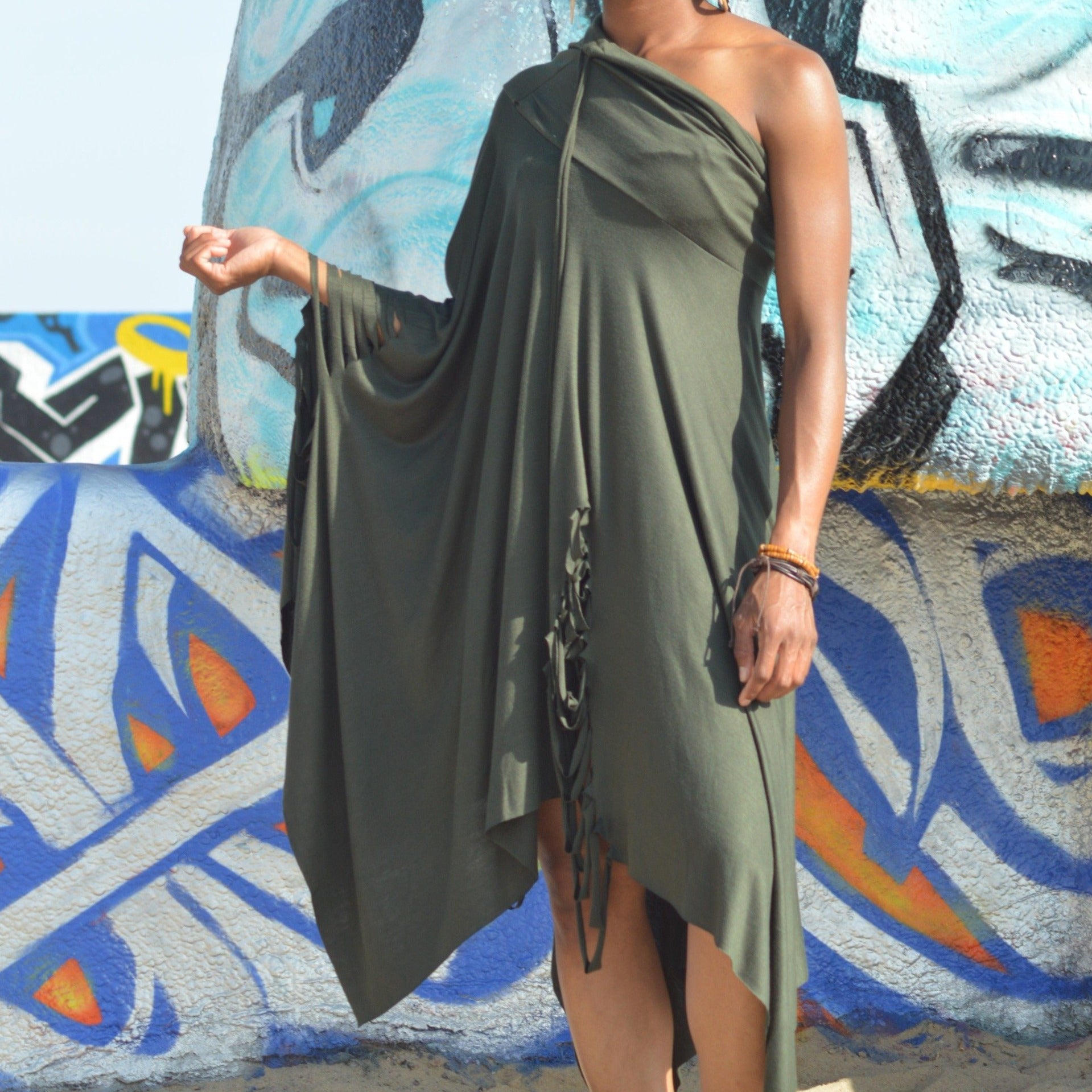 OLIVE GREEN Shutter Dress Set