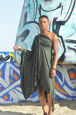 Load image into Gallery viewer, OLIVE GREEN Shutter Dress Set
