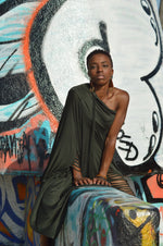 Load image into Gallery viewer, OLIVE GREEN Shutter Dress Set
