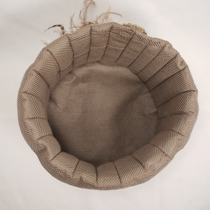 Beige & Cream Short Brim Hat (Inside)